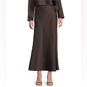 Antonio Melani Bias Satin Midi Skirt